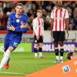Cole Palmer celebrates his goal for Chelsea against Brentford