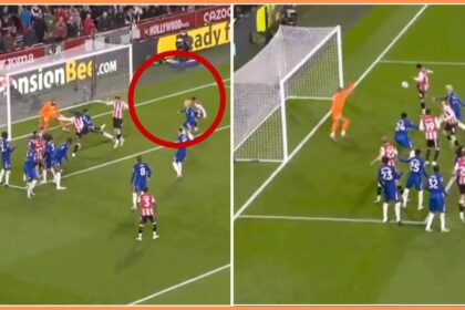 Alejandro Garnacho lost his man for Brentford