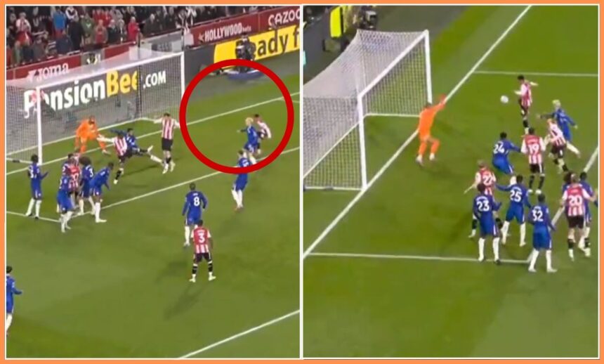 Alejandro Garnacho lost his man for Brentford