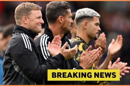 Eddie Howe applauds the Newcastle United fans