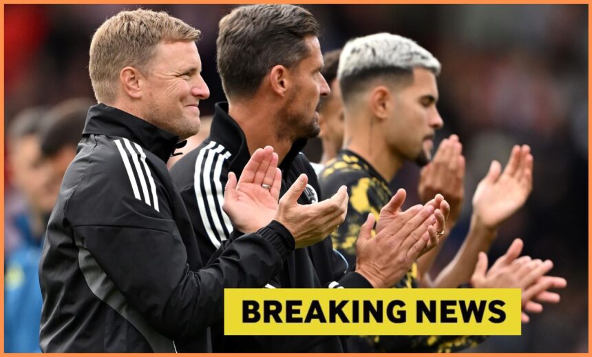 Eddie Howe applauds the Newcastle United fans