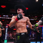 Diego Lopes celebrates Noche UFC win