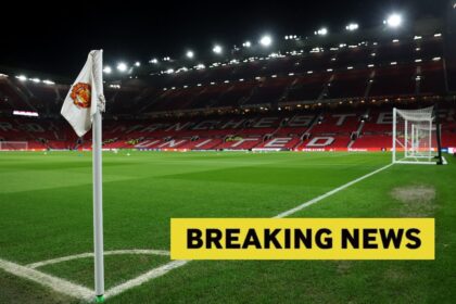 Manchester United corner flag at Old Trafford