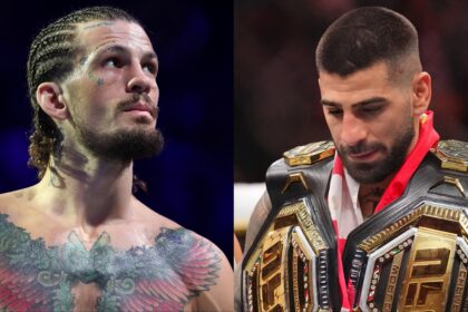 Sean O'Malley enters the Octagon for his fight at UFC 316, opposite Ilia Topuria with two belts after UFC 317