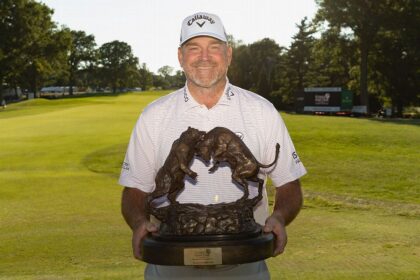 Thomas Bjorn wins the PGA Tour Champion Event by sinking a 35-foot putt