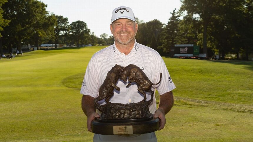 Thomas Bjorn wins the PGA Tour Champion Event by sinking a 35-foot putt
