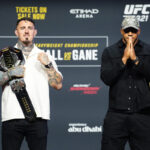 Tom Aspinall and Ciryl Gane during UFC 321 presser
