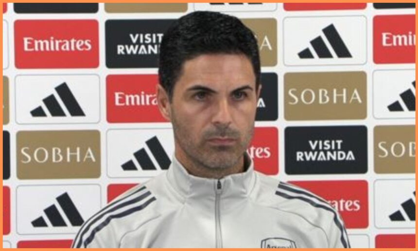 Arsenal manager Mikel Arteta at a press conference