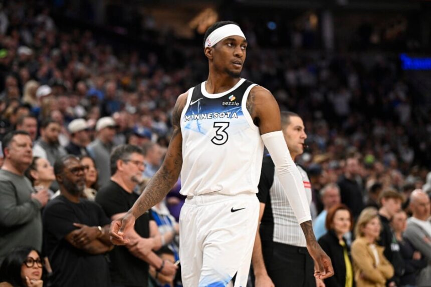 Jaden McDaniels of the Minnesota Timberwolves.