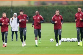 Viktor Gyokeres in Arsenal training