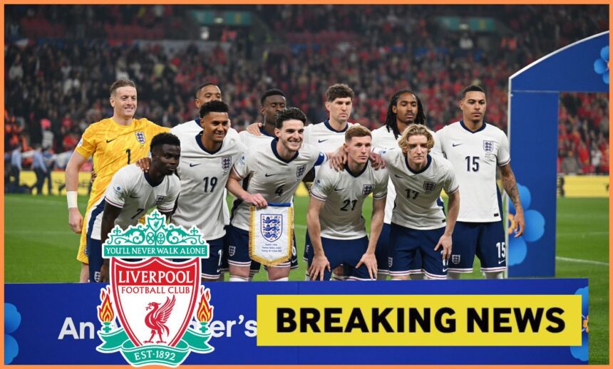 England players lining up before their game with Wales