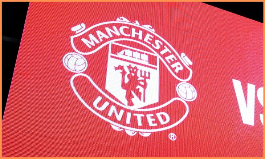Manchester United logo close-up