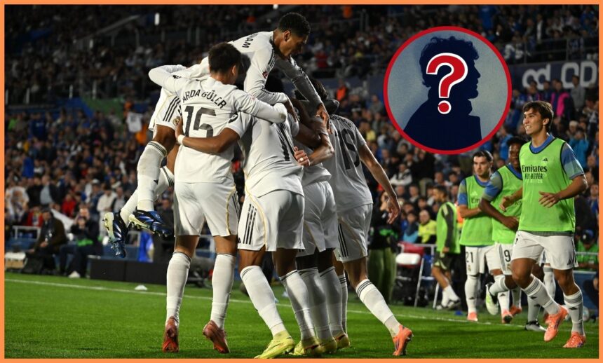 Real Madrid players celebrate against Getafe