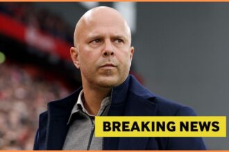 Liverpool manager Arne Slot looks on