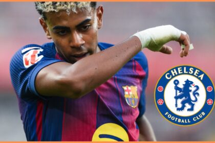 Lamine Yamal and the Chelsea FC logo