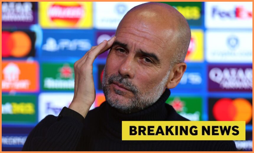 Pep Guardiola during a press conference