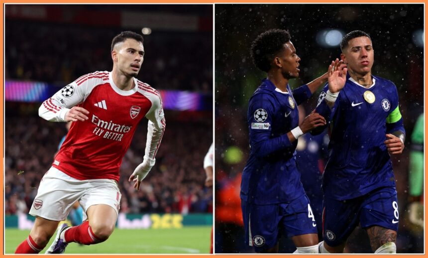 Gabriel Martinelli, Estevao Willian, and Enzo Fernandez