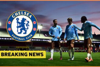 Diego Moreira and the Chelsea FC logo