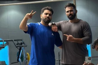 Rohit Sharma with Abhishek Nayar