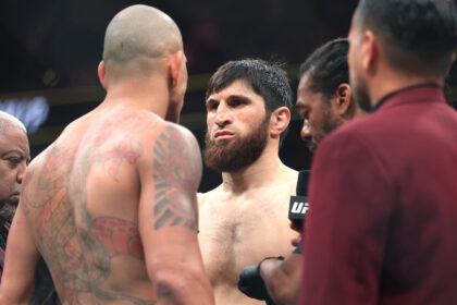 Alex Pereira and Magomed Ankalaev face off just minutes before their fight at UFC 320