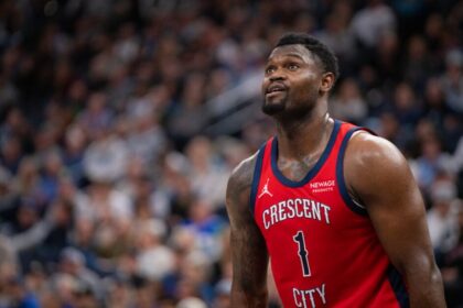 New Orleans Pelicans No. 1 Zion Williamson takes a free throw during the second half of the game against the Minnesota Timberwolves at Target Center.