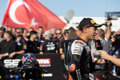 Toprak Razgatlioglu reacts to winning the 2025 World SBK title