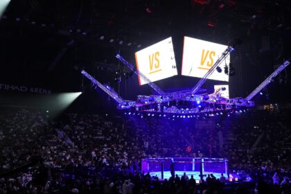 View of the arena mid-event at UFC Abu Dhabi