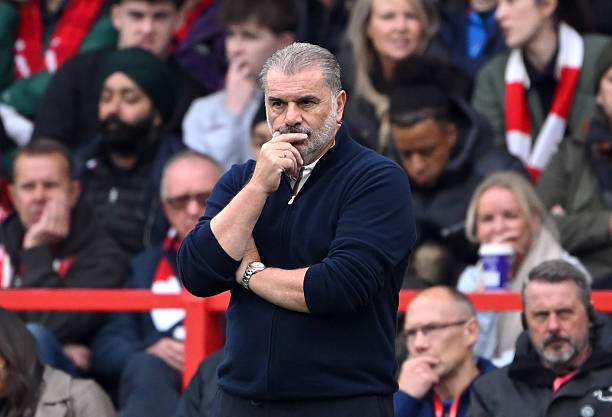 Ange Postecoglou on the sidelines during Nottingham Forest vs Chelsea