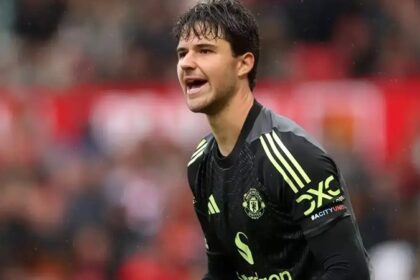 Manchester United manager Ruben Amorim reacts to fan comparing new goalkeeper Senne Lamence to club legend Peter Schmeichel (video)