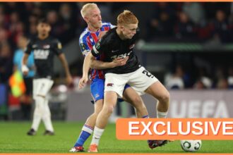 Kees Smit in action for AZ against Crystal Palace