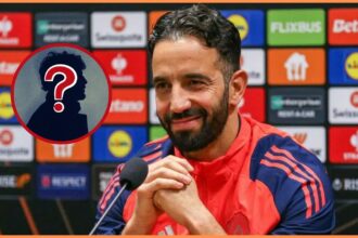 Ruben Amorim at a Man United press conference