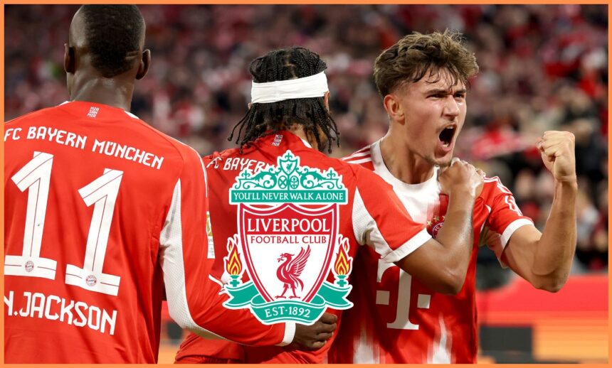 Serge Gnabry celebrates with his Bayern Munich teammates