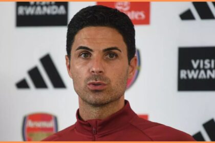 Arsenal manager Mikel Arteta at a press conference