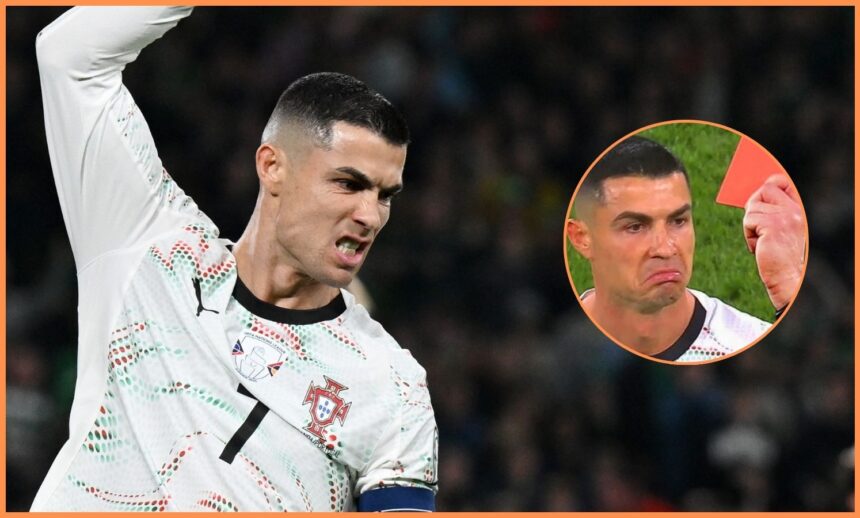 Cristiano Ronaldo reacts during Portugal