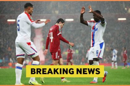 Marc Guehi celebrates Crystal Palace