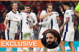 Elliot Anderson with England, and Ruben Amorim