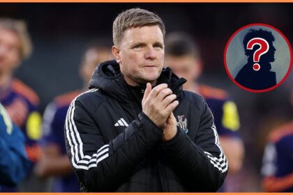 Eddie Howe applauds the Newcastle United supporters