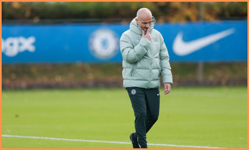Enzo Maresca during a Chelsea FC training session