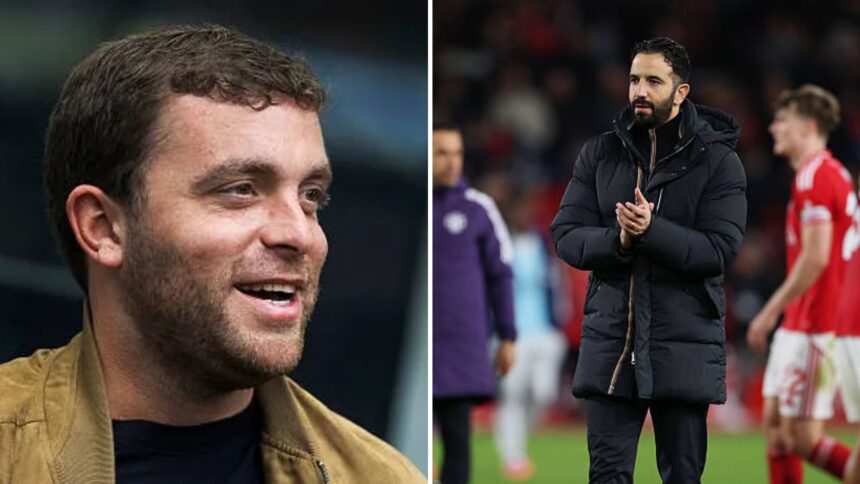 Split image of Fabrizio Romano and Ruben Amorim