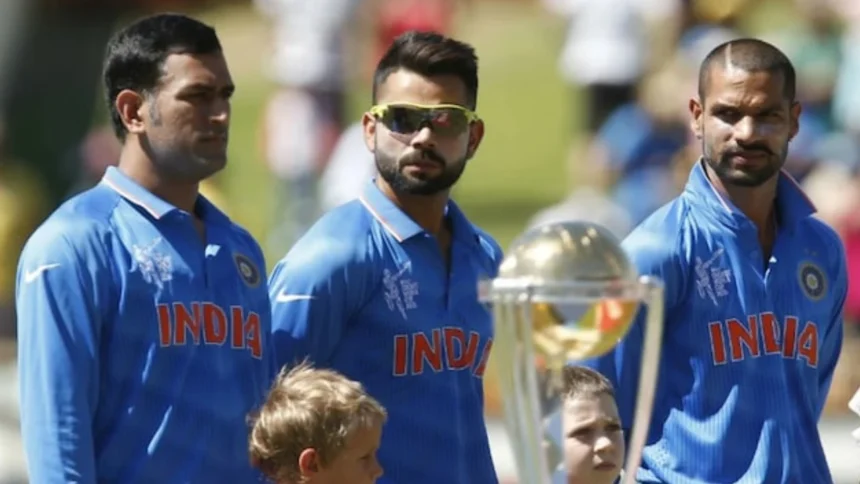 MS Dhoni, Virat Kohli and Shikhar Dhawan
