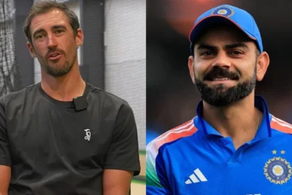 Mitchell Starc and Virat Kohli