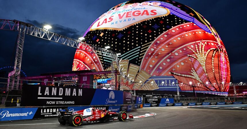 Leclerc speeds up at the start of Las Vegas GP practice