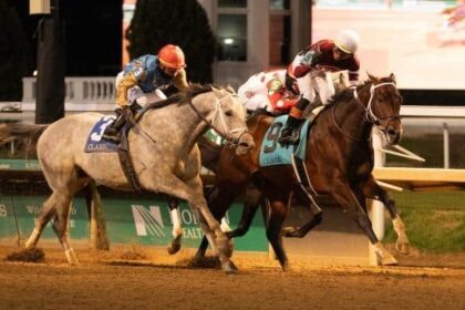 Magnitude lags and overtakes Chunk of Gold to win Clark Stakes