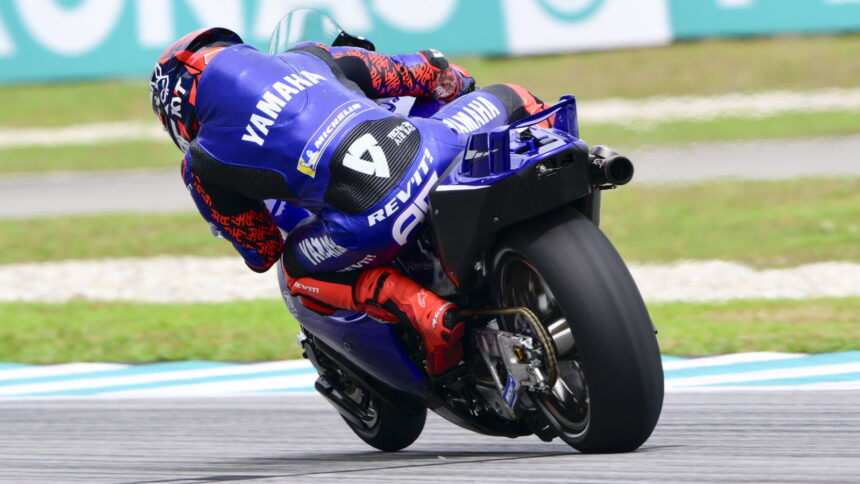 What makes the Yamaha V4 MotoGP bike better than the inline-four version?