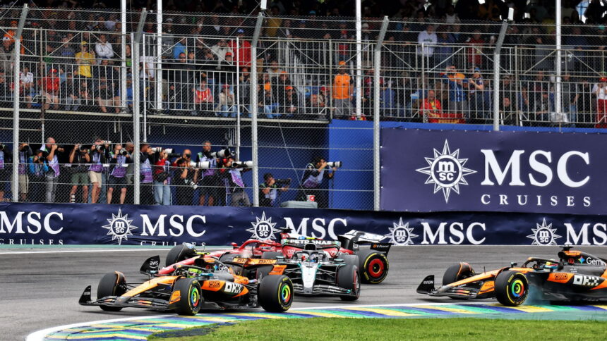 Who is McLaren pointing the finger at in three-way clash in Brazil?