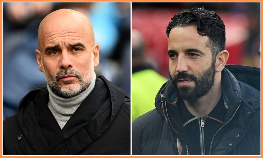 Pep Guardiola and Ruben Amorim