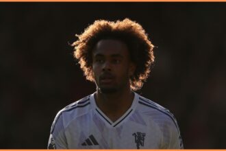 Joshua Zirkzee in action for Man United against Crystal Palace