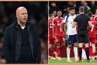 Arne Slot and Cristian Romero