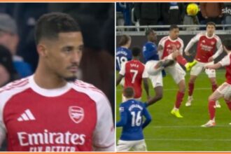 William Saliba during Arsenal vs Everton