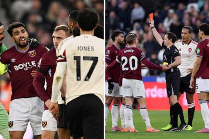 Split image from the incidents of West Ham